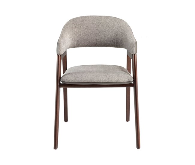 ANGEL CERDA Cadeira de couro ecológico em tecido cinzento e vison escuro Nogal