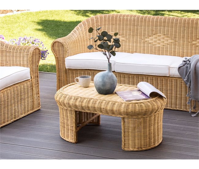 Beliani Mesa de jardim LIVADEIA Natural