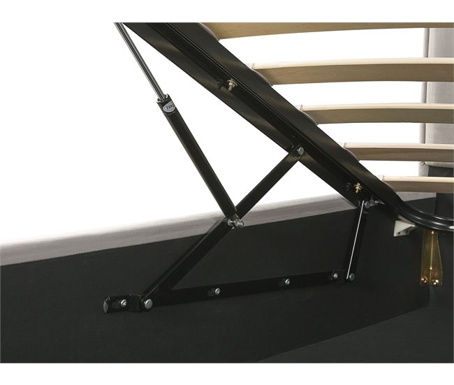 Beliani Cama con almacenaje Terciopelo SEZANNE 150x215 Azul Marino
