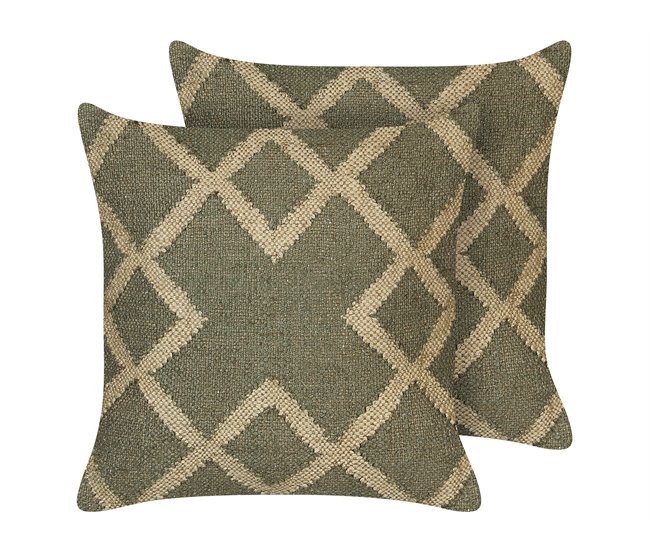 Beliani Almofada decorativa GOPI 45x45 Verde