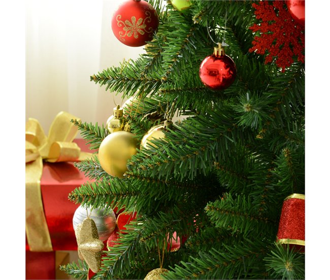 Árvore de Natal PVC e Aço HOMCOM, casa - natal Verde