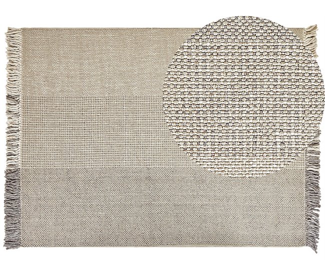 Beliani Entrelaçado TEKELER 160x230 Cinza Claro