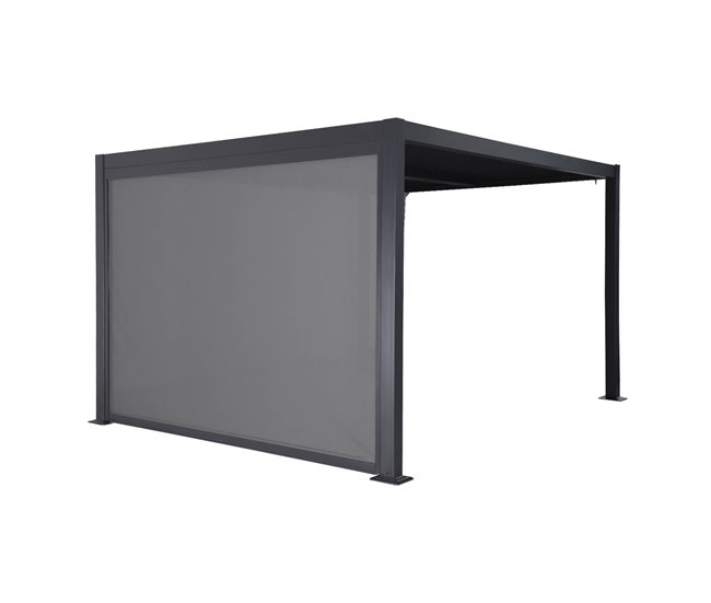 Pérgula bioclimática, alumínio e aço, lâminas orientáveis 392x292 Cinza