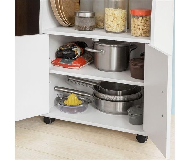 Aparador de cozinha baixo para microondas FRG241-W SoBuy Branco