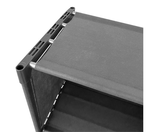 Prateleira de Organização 4 Pisos PVC e Tecido Nyana Home 93x41x29 cm 41 Preto
