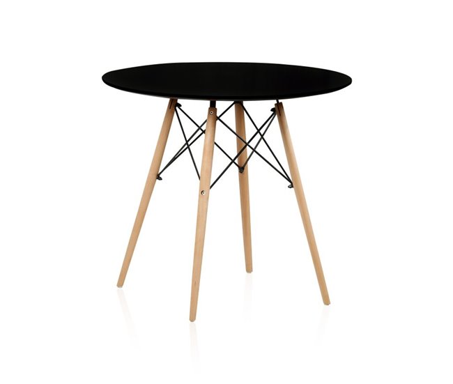  Mesa de jantar redonda Tower 80x80 Preto