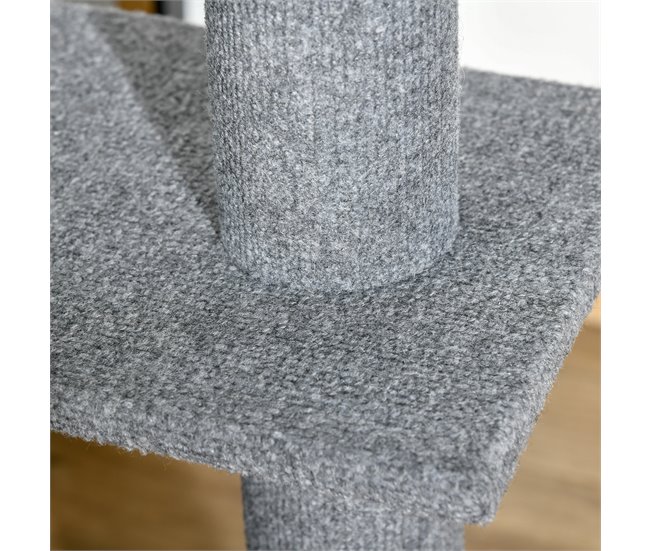 Arranhador para Gatos Aglomerado de Madeira, Flanela e Sisal Cinza