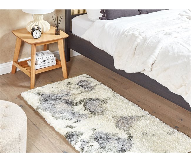 Beliani Shaggy (pelos longos) SEVAN 80x150 Branco/ Bege