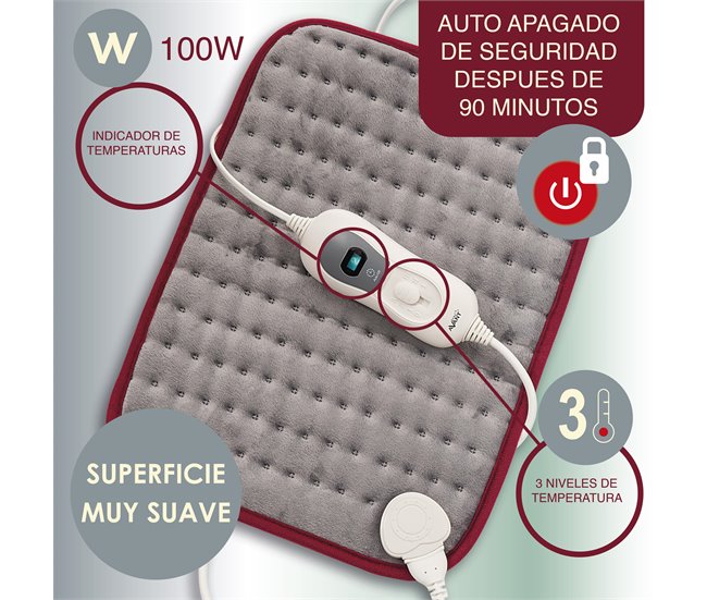 PAD ELÉTRICO RETANGULAR 40X30 Cinza