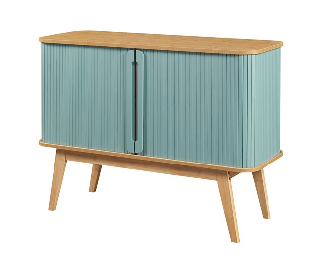 Aparador Tysvær em bambu com portas Azul