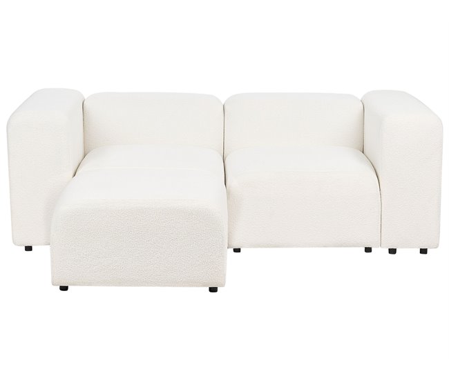 Beliani Sofá de 2 lugares Bouclé FALSTERBO Creme