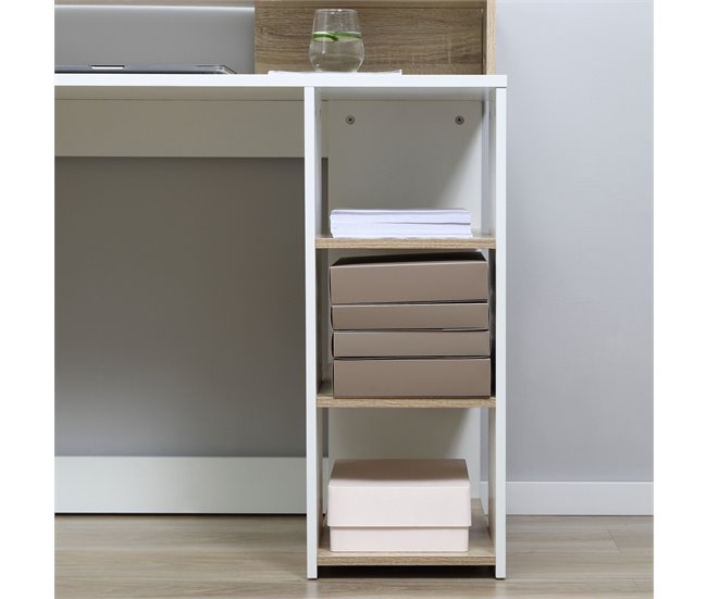 Secretária MDF HOMCOM, escritório - secretárias 137x55 Amarelo