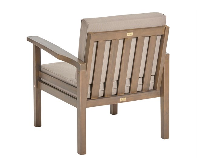 Beliani Conjunto lounge Madeira de acácia MANILA Castanho