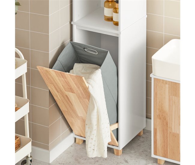 Armário alto de casa de banho 1 porta BZR74-W SoBuy Branco