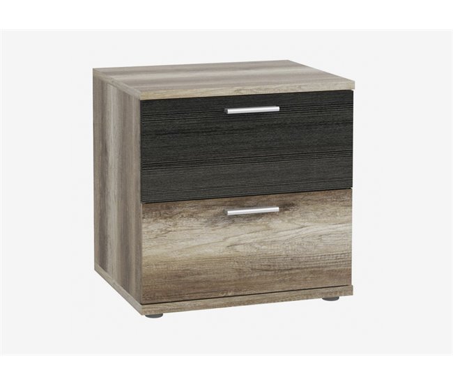 Mesa de cabeceira 2 gavetas SKIVE Carvalho