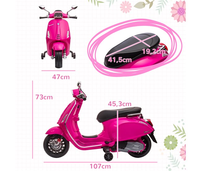 Moto para Crianças PP, Metal AIYAPLAY Rosa