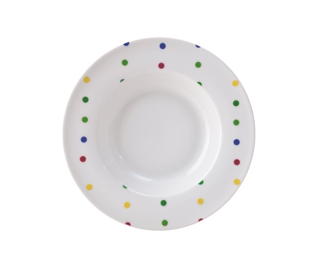 Serviço de jantar PONTOS BENETTON 18 peças Multicor
