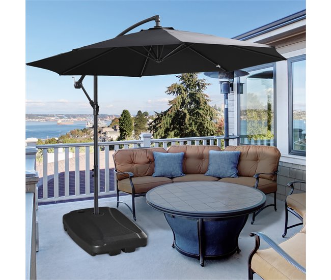 Base de Chapéu de Sol HDPE Outsunny 80x60 Preto