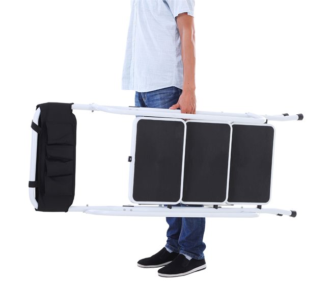 Escada Dobrável Aço, PP, PVC e EVA HOMCOM Branco