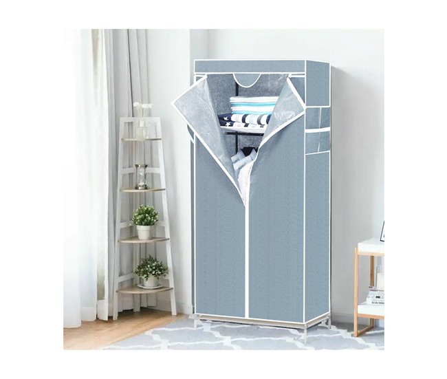 Armário em Tecido com Zíper 7house Branco/cinza