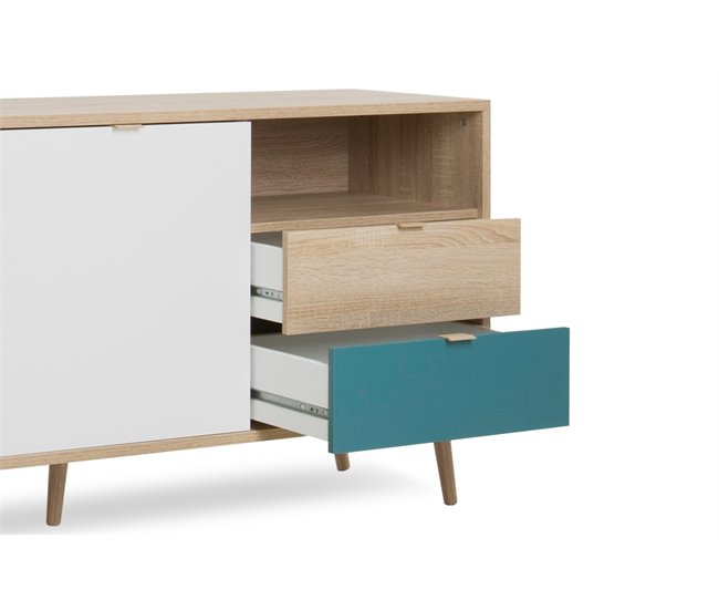 Aparador com 2 portas e 2 gavetas TILE Carvalho