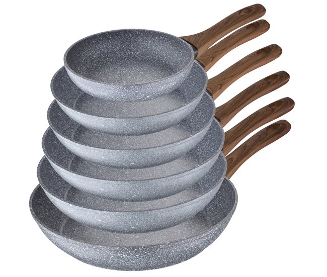 Conjunto de 6 frigideiras Cinza