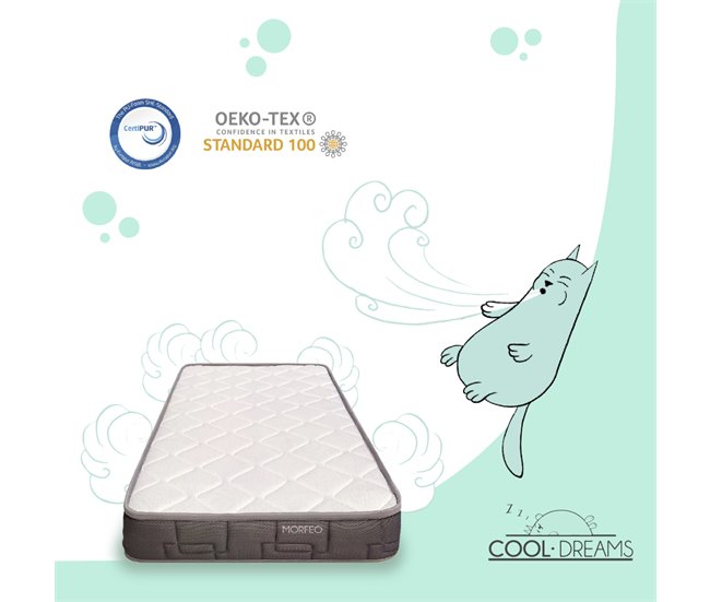 Berço co-leito Indi + colchão Morpheus + Base e tampo + 4 rodas Branco