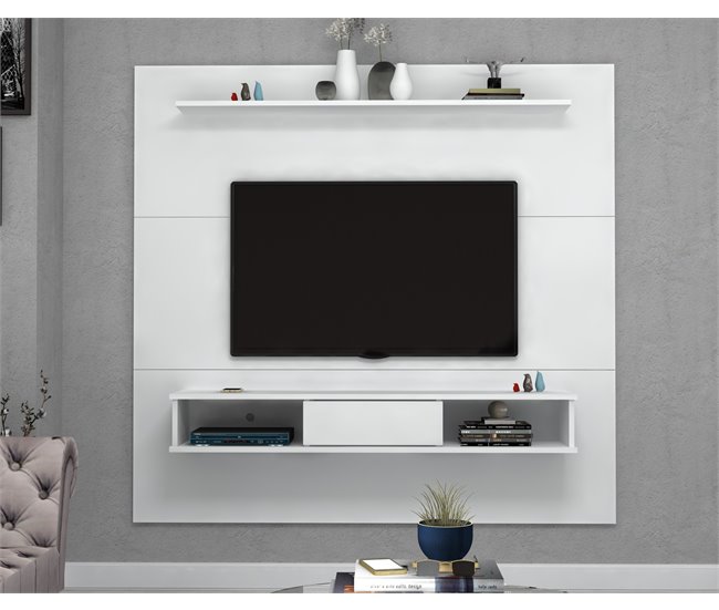 Painel compacto de TV 178cm SLIN branco Branco