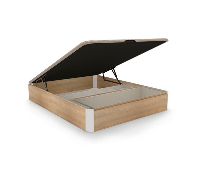Sommier rebatível luxo S-Max 3D 150x190 Natural/ Branco