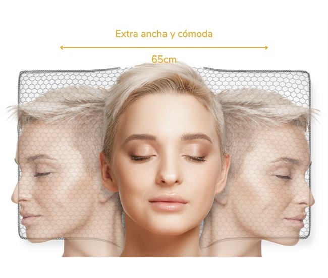 Almofada Ergonômica Anti-Rugas ERGO Extra Grande Branco/cinza