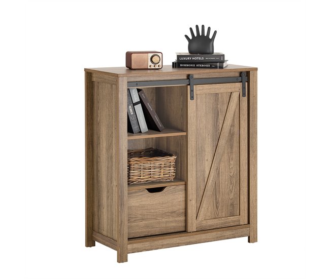 Aparador SoBuy FSB59-BR - Porta deslizante Granary Castanho