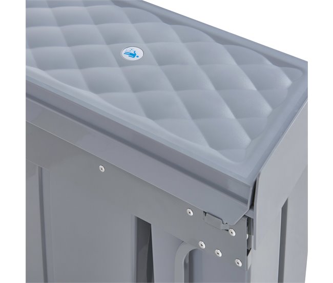 Caixote do lixo extraível Froland capacidade 3 x 10 L plástico Cinza