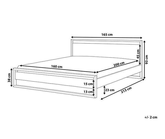 Beliani Cama com estrado Pinho GIULIA 165x213 Castanho