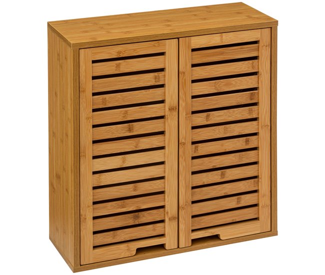 Aparador moderno de bambu Sicela com 2 portas Castanho