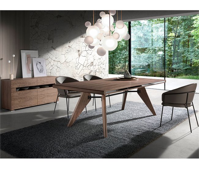 ANGEL CERDA Tabela de jantar retangular nogueira e nogueira 220x110 Nogal