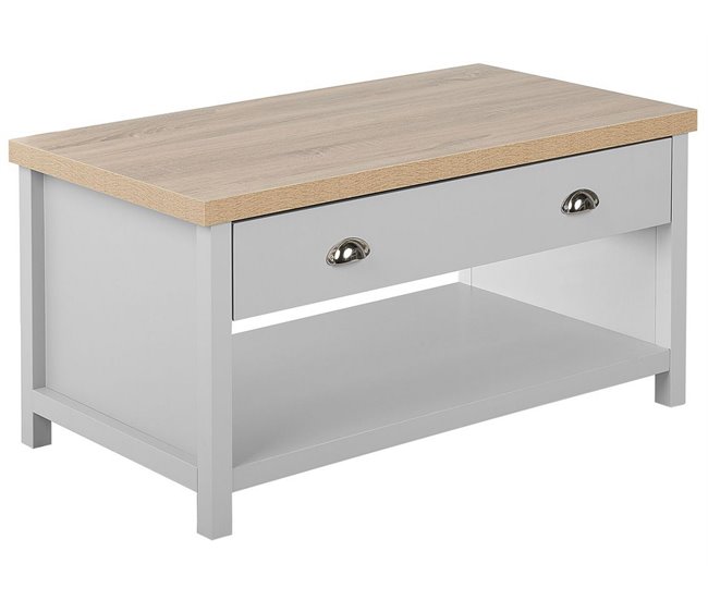 Beliani Mesa de centro CONCAN 55x99 Cinza Claro
