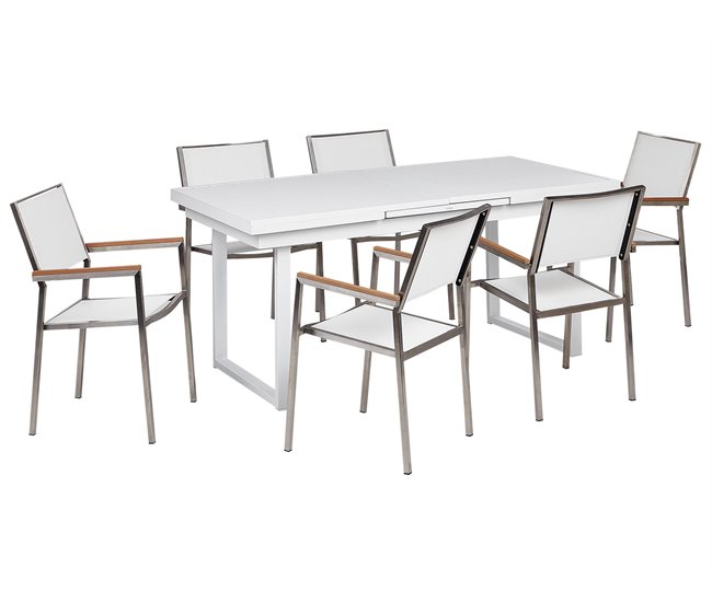 Beliani Conjunto de refeição VALCANETTO/GROSSETO Branco