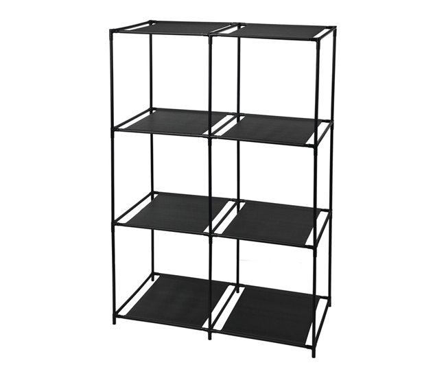 Estante modular Well Home com 6 compartimentos Preto