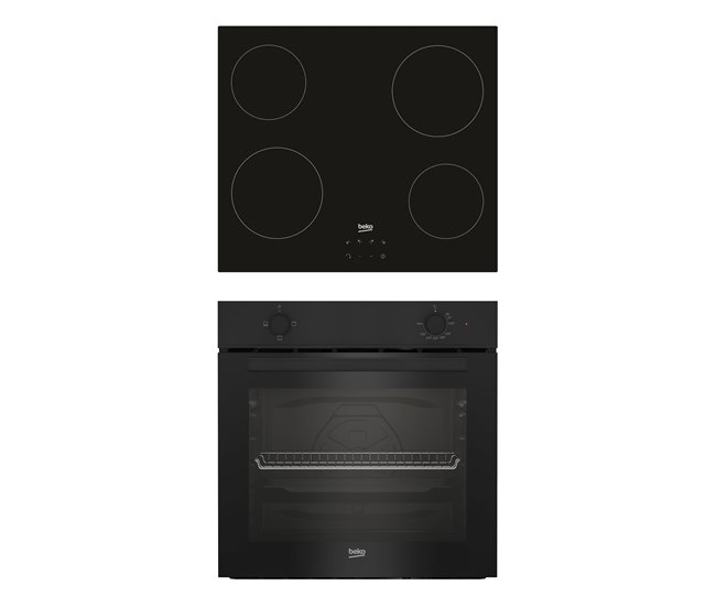 Conjunto forno e placa vitrocerâmica BEKO BBSC11020B Preto