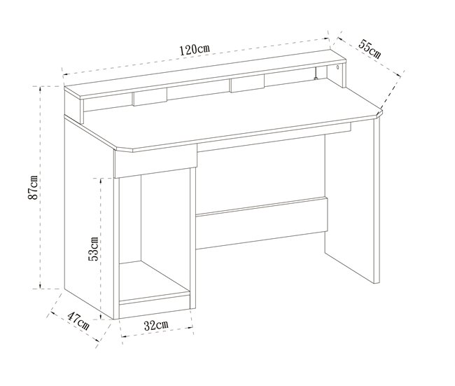 Secretária gaming ROCKET cor preto Preto