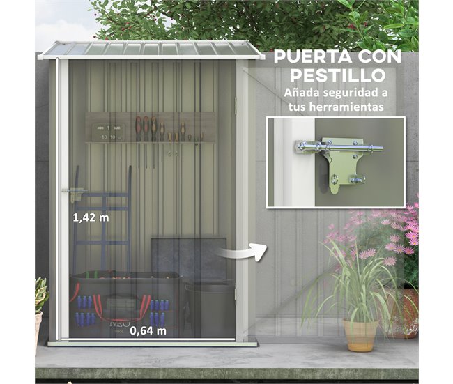 Abrigo de Armazenamento Aço Galvanizado Outsunny Cinza