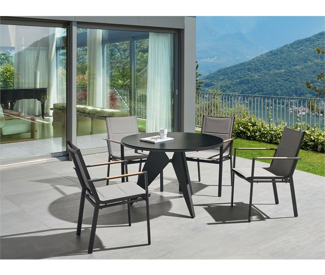 Beliani Cadeira de jardim BUSSETO Preto