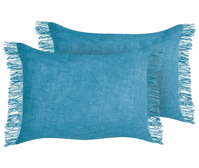 Beliani Almofada decorativa MABA Azul