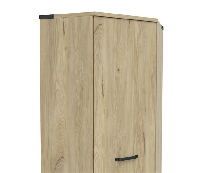 Armário de canto de 1 porta Dako Castanho Claro