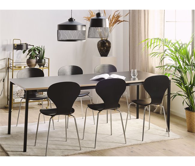 Beliani Mesa de jantar AVIS 90x140 Preto