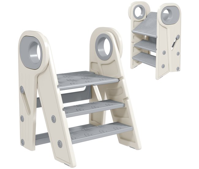 Escada de Apoio para Crianças HDPE e PP AIYAPLAY Cinza