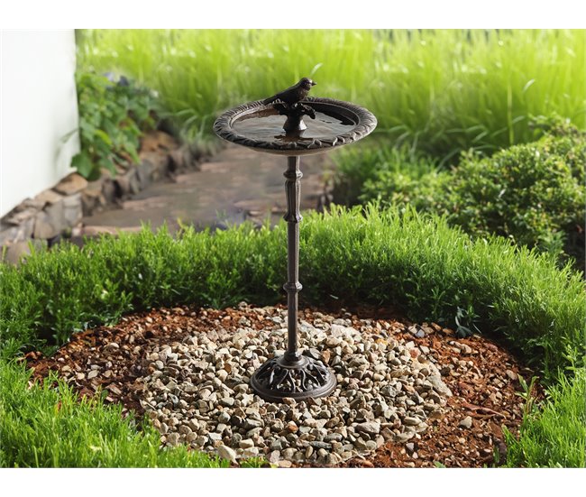Beliani Fuente de bano para pájaros SWALLOW Castanho