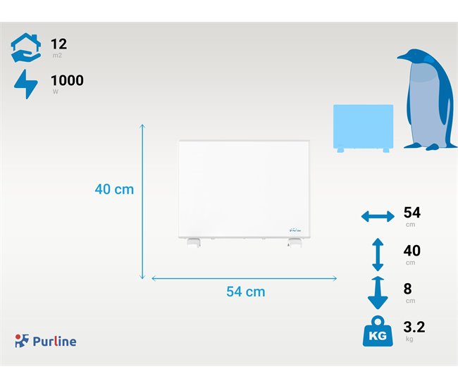 Painel do radiador com controlo digital Branco