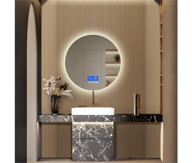 Espelho redondo LED para banheiro 60x4 Transparente