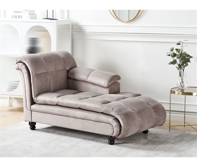 Beliani Chaise longue Poliéster LORMONT Cinza Escuro